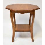 A 20th century oak octagonal topped occasional table with square undershelf, 71 x 68 x 68cm.