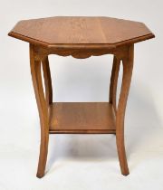 A 20th century oak octagonal topped occasional table with square undershelf, 71 x 68 x 68cm.