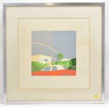 † TULLY CROOK (British, born 1938); a screen print, 'Travelling - Monterey', limited edition no.