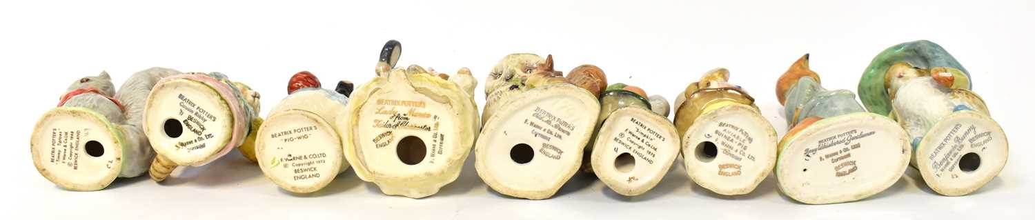 BESWICK; nine Beatrix Potter figures comprising 'Pig-Wig', 'Simpkin' and 'Timmy Tiptoes', all with - Image 4 of 4