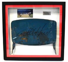 SIR GEOFF HURST; a Wembley seat back signed by Sir Geoff Hurst, the seat was from the old Wembley