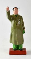 A ceramic figure of Chairman Mao (Mao Tse Tung), unmarked, likely Jing Dezhen ceramic sculpture