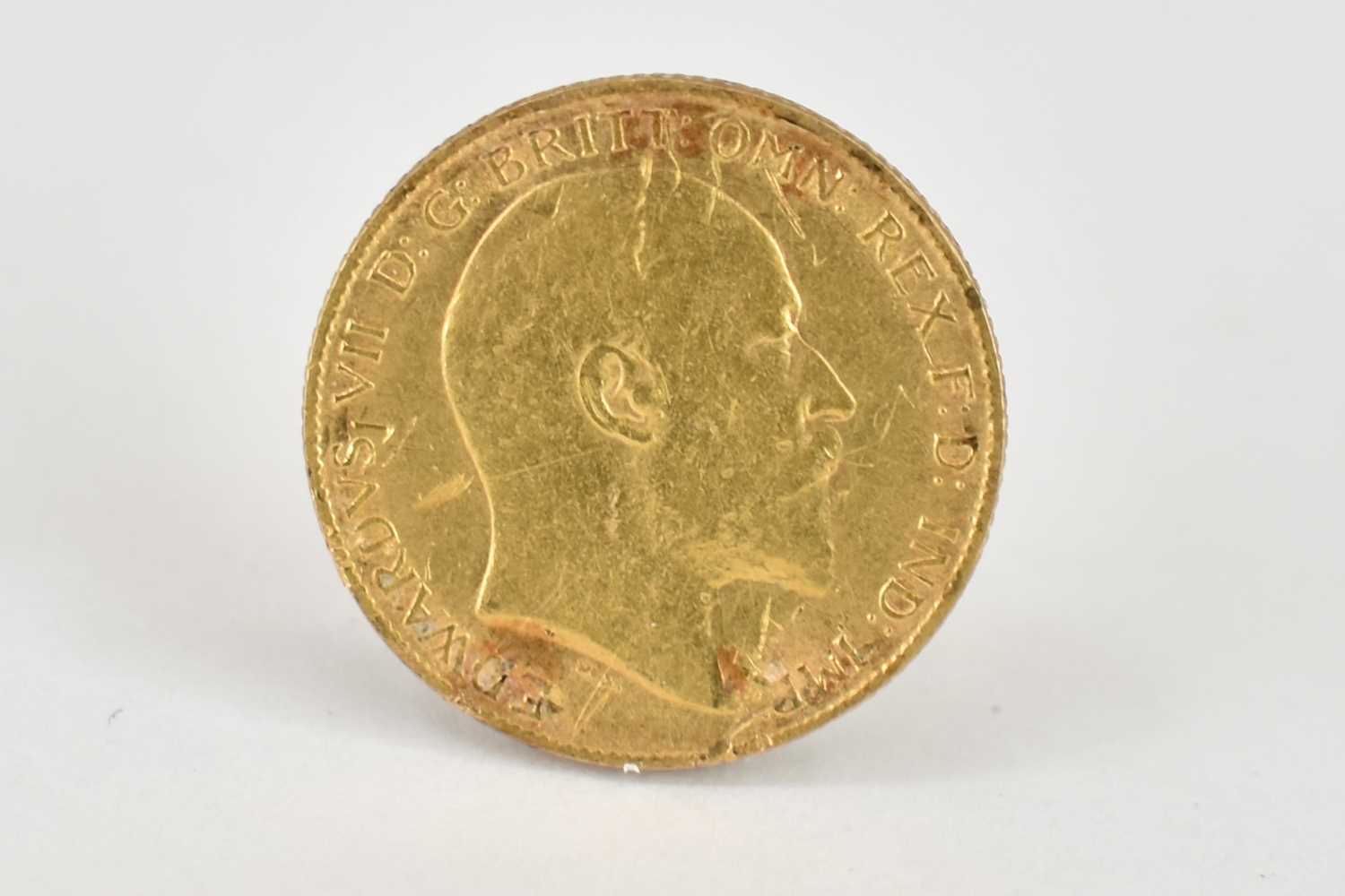 An Edward VII half sovereign 1906, George and Dragon, London Mint. Condition Report: 3.91g. - Image 2 of 2