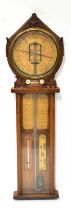 X A late 19th century Royal Polytechnic oak cased barometer by Joseph Davis & Co, 'Sole