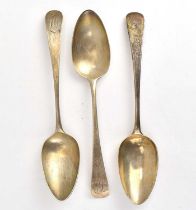 PETER, ANN & WILLIAM BATEMAN; two George III hallmarked silver tablespoons, length 22cm, London