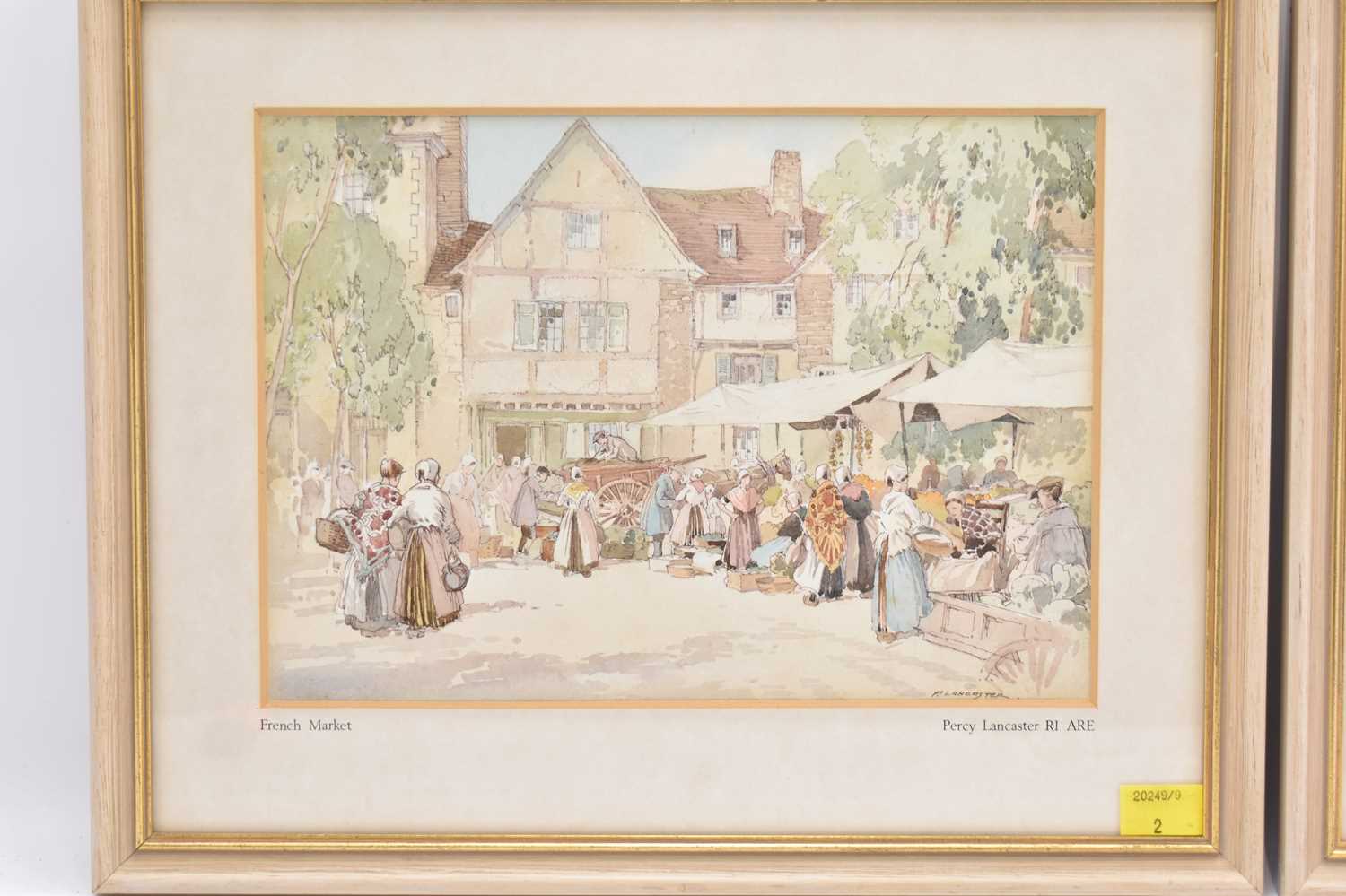 PERCY LANCASTER RI ARE (1878-1951); two watercolours, 'French Market' and 'Under the Trees', both - Image 2 of 3