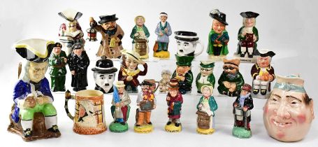 A good quantity of character and Toby jugs, to include seven limited edition Franklin Porcelain '