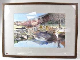 † JOHN PORTER (20th century); watercolour, 'Lakeland Bridge', signed, titled label verso, 32.5 x