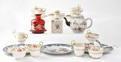 A quantity of English, Continental and Oriental ceramics to include a 19th century hand painted