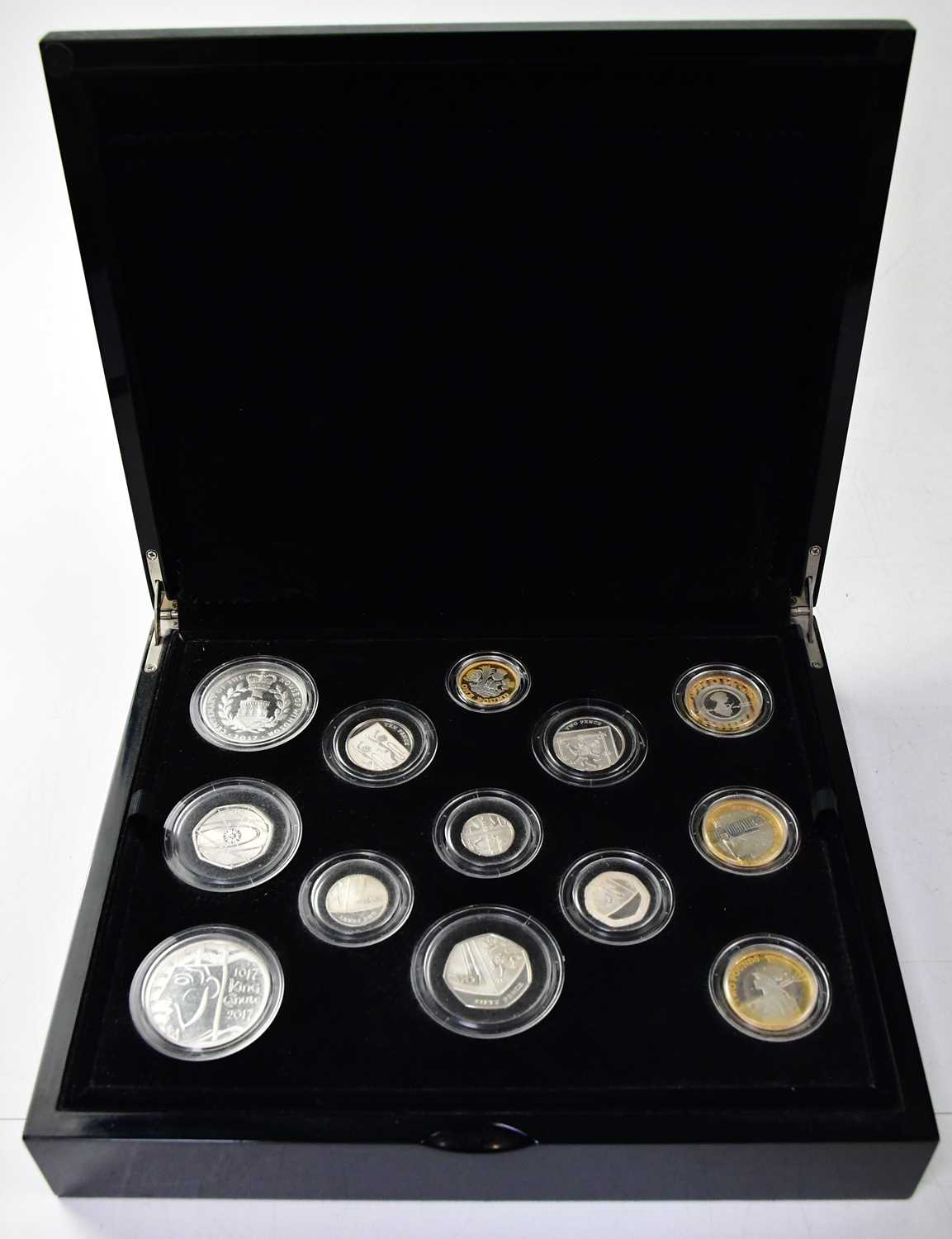 THE ROYAL MINT; 'The 2017 United Kingdom Silver Proof Coin Set', comprising thirteen coins, with