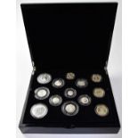 THE ROYAL MINT; 'The 2017 United Kingdom Silver Proof Coin Set', comprising thirteen coins, with