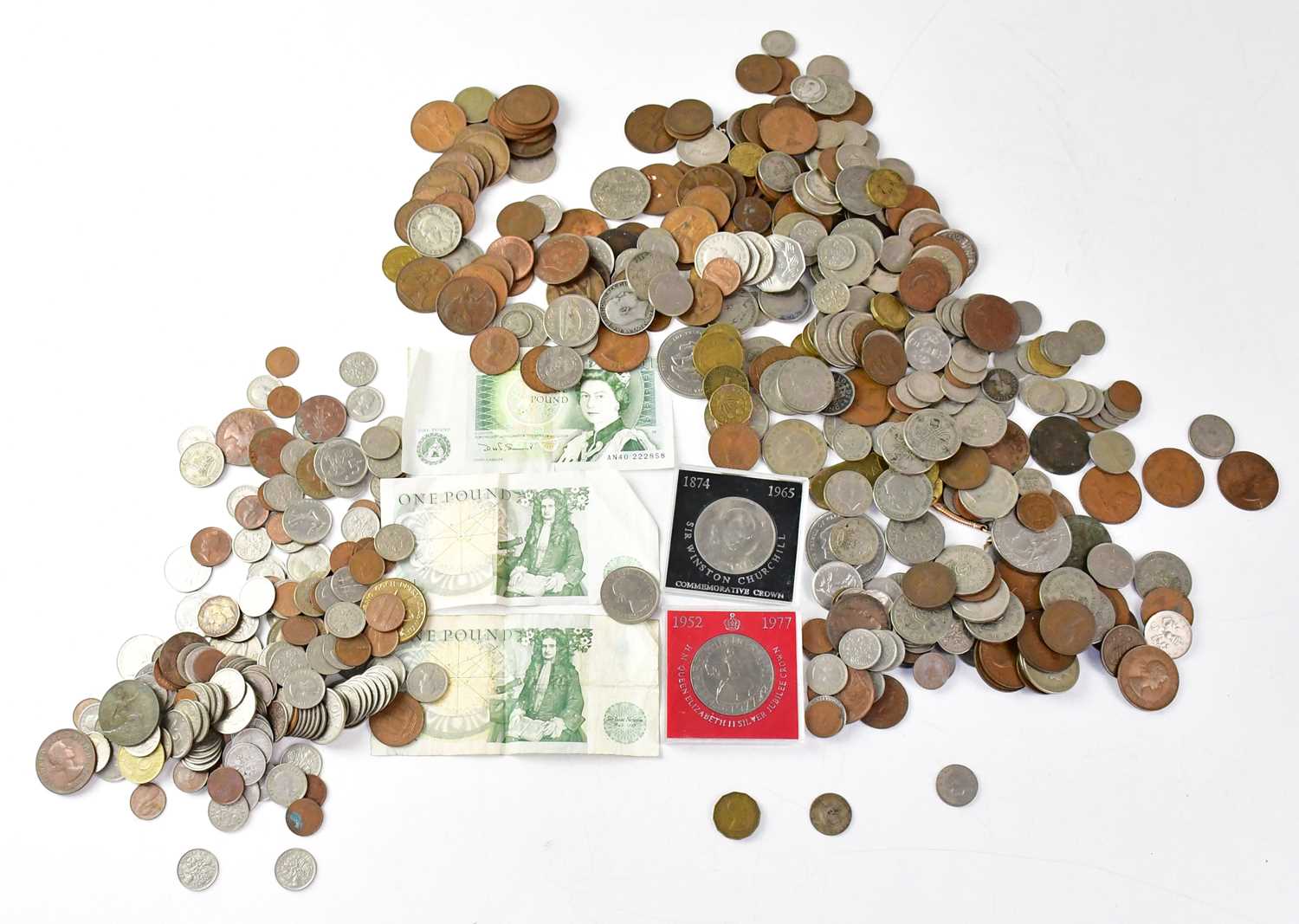 A quantity of British and world, mainly decimal, coins, to include some half-silver and £1 - Image 2 of 2