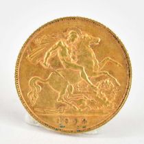 An Edward VII half sovereign 1908, George and Dragon, London Mint.