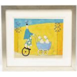 † ANNORA SPENCE; a limited edition print, 'Dogs In A Pram', no. 117/175, signed and titled to