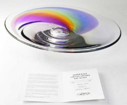 GORAN WARFF FOR KOSTA BODA; a 'Tropic' glass dish of oval form, signed limited edition, numbered