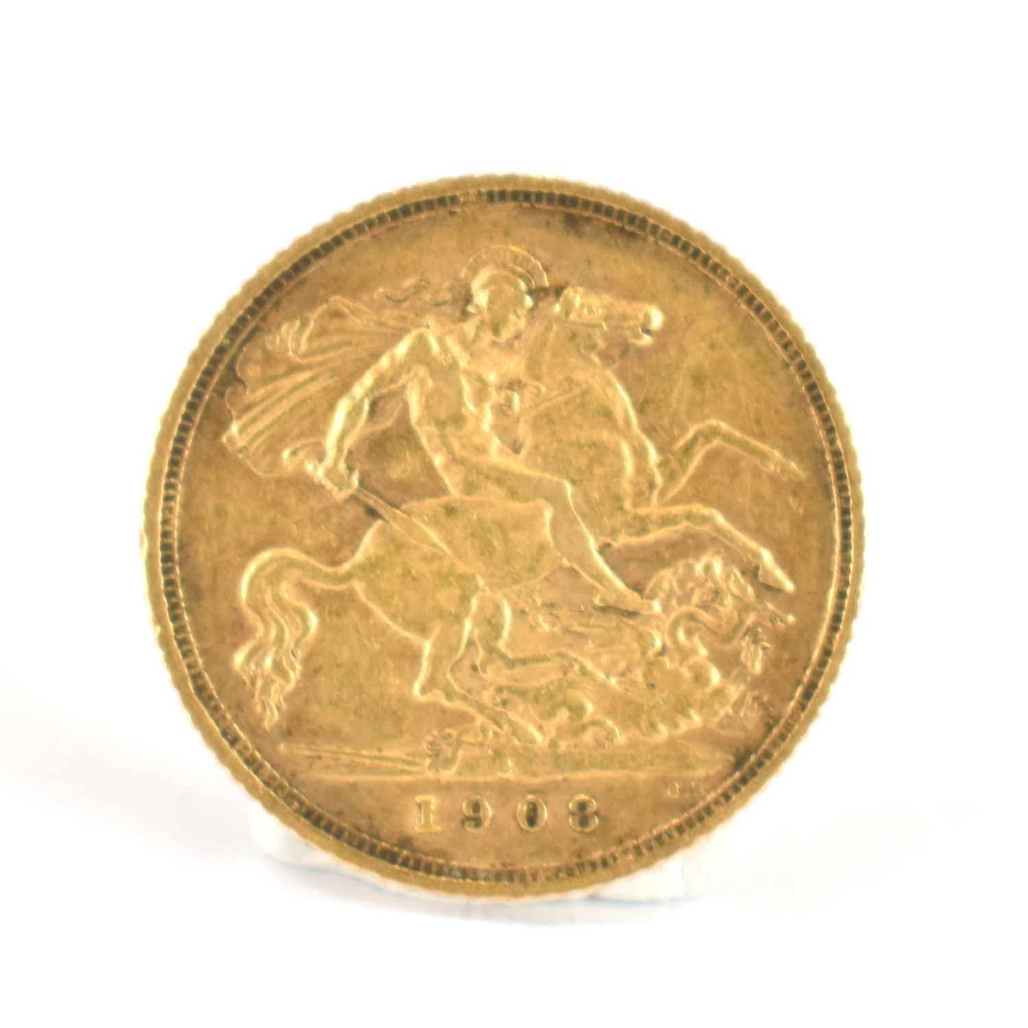 An Edward VII half sovereign 1908, George and Dragon, Sydney Mint.