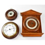 DOLLAND, LONDON; a wall-mounted burr walnut aneroid barometer, a mahogany cased Charles Smalley,