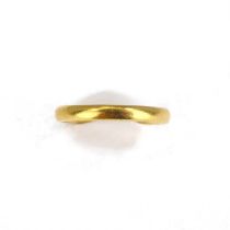 A 22ct gold thin wedding band, size L, approx. 2.4g.