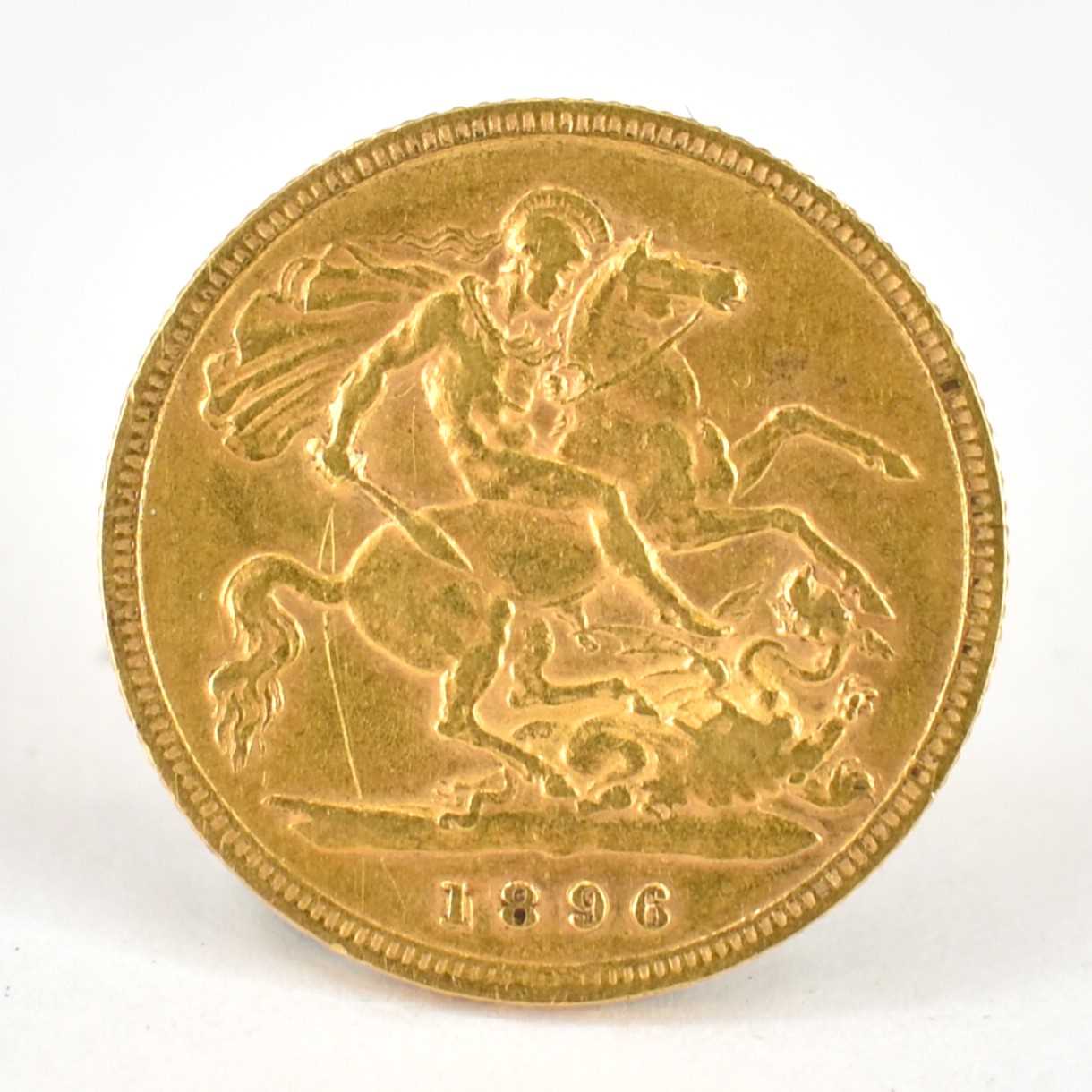 A Victorian old head half sovereign 1896, George and Dragon, London Mint.