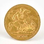 A Victorian old head half sovereign 1896, George and Dragon, London Mint.