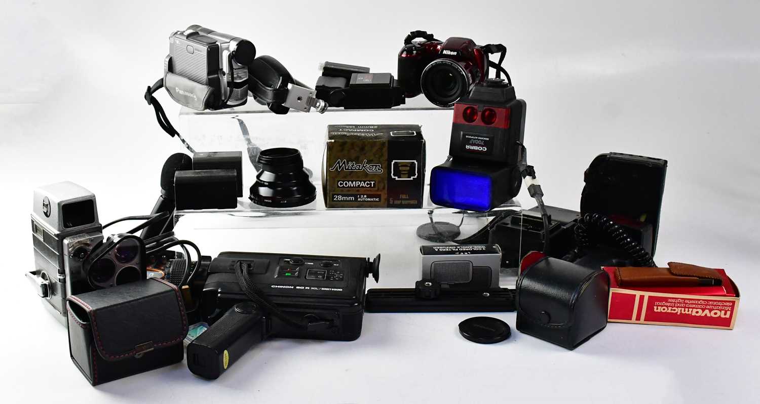 A quantity of vintage hand-held video cameras to include a Chinon 60RXL, various accessories, leads, - Image 2 of 2