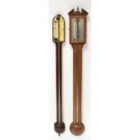 X MEYER & CO; a 19th century mahogany stick barometer with ivory dial, inscribed with the maker's