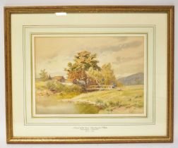 FREDERICK J KNOWLES (1874-1942); watercolour, 'A Bend of the Tanat, Llanrhaiadr, N. Wales', signed