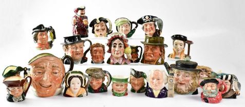 ROYAL DOULTON; a quantity of character jugs to include 'John Doulton', 'Dick Turpin', 'Long John