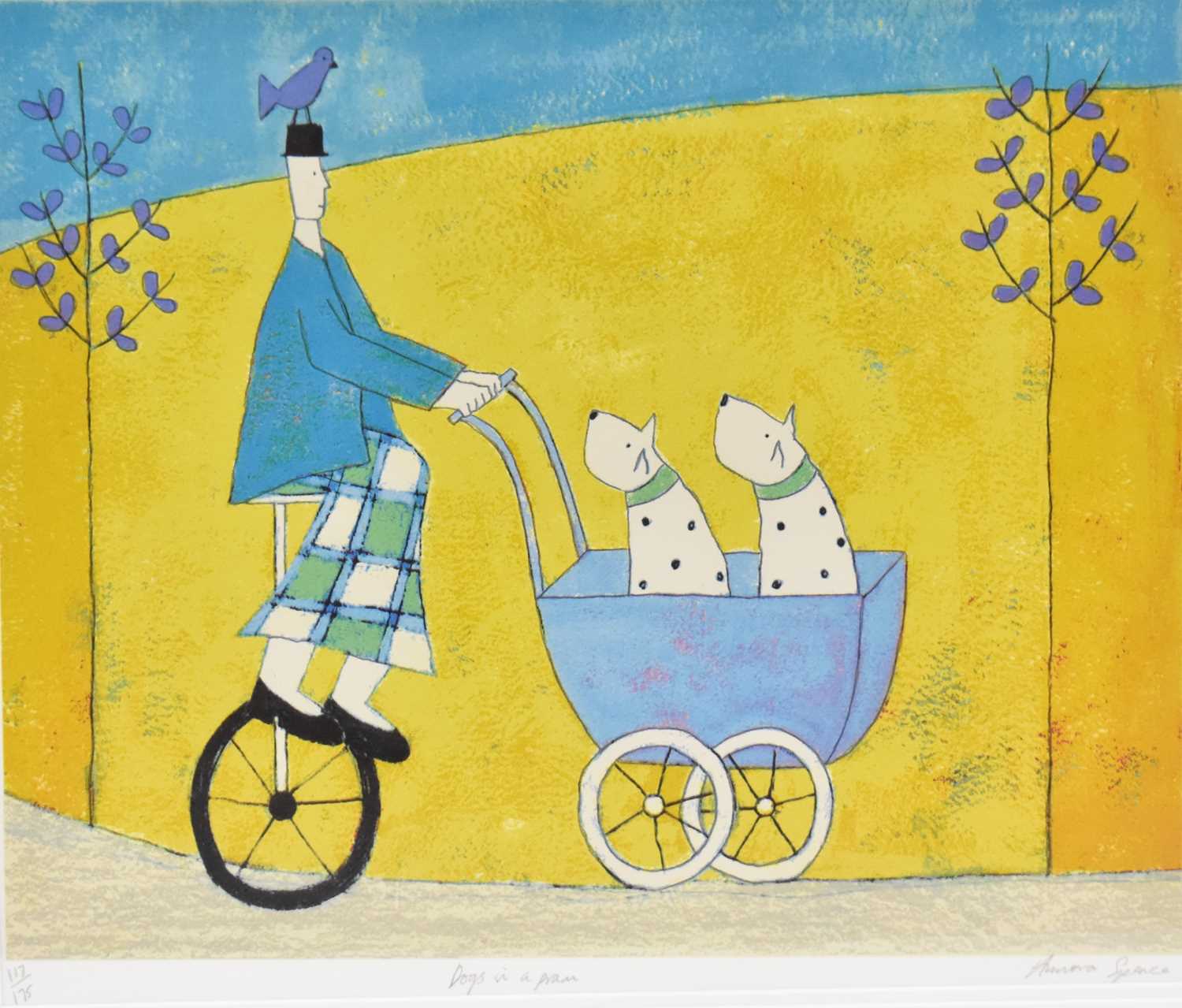 † ANNORA SPENCE; a limited edition print, 'Dogs In A Pram', no. 117/175, signed and titled to - Image 2 of 2