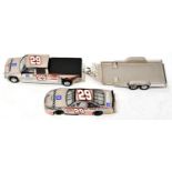 BROOKFIELD COLLECTORS GUILD; a limited edition 1:24 scale stock car, crew cab and open trailer, with