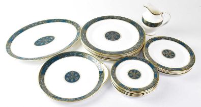 ROYAL DOULTON; a small quantity of 'Carlyle' pattern tableware, comprising meat plate, six main