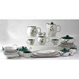 DENBY; a 'Green Wheat' pattern part dinner and tea service, comprising plates, dishes, cups saucers,