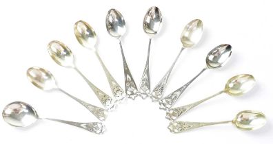 FRANCIS HOWARD LTD; nine matching Elizabeth II hallmarked silver Scottish coffee spoons, each with