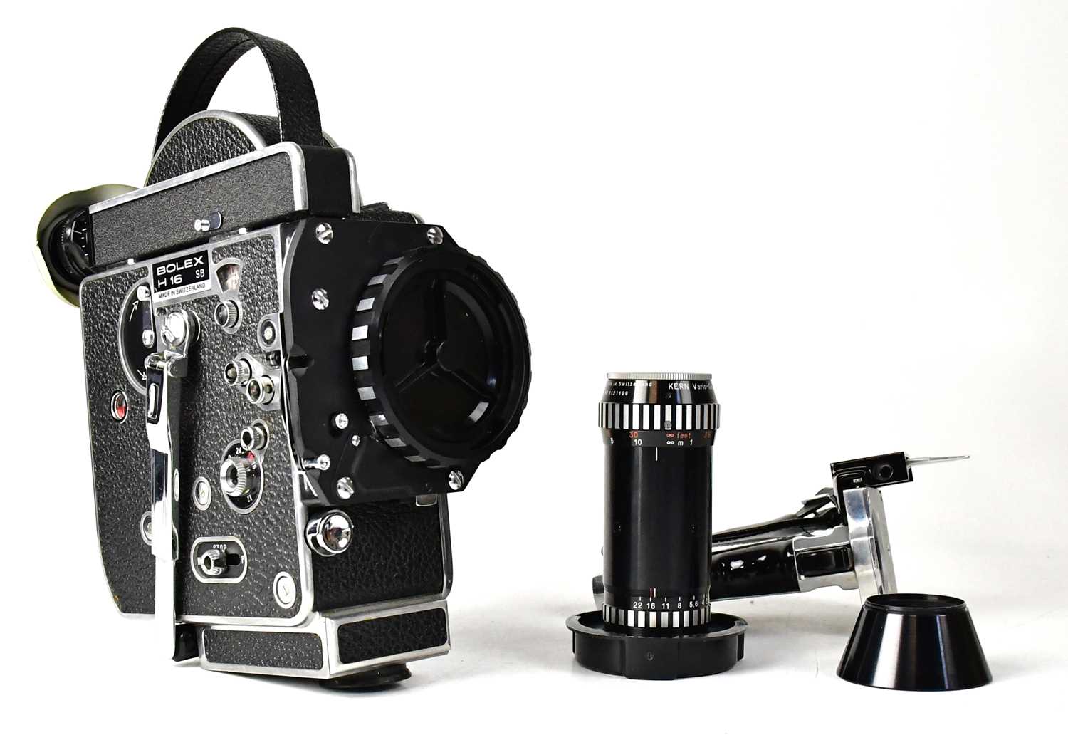 BOLEX; an H16 SB cine camera, with accessories including a Bolex Paillard hand grip, a Kern Vario- - Image 2 of 5