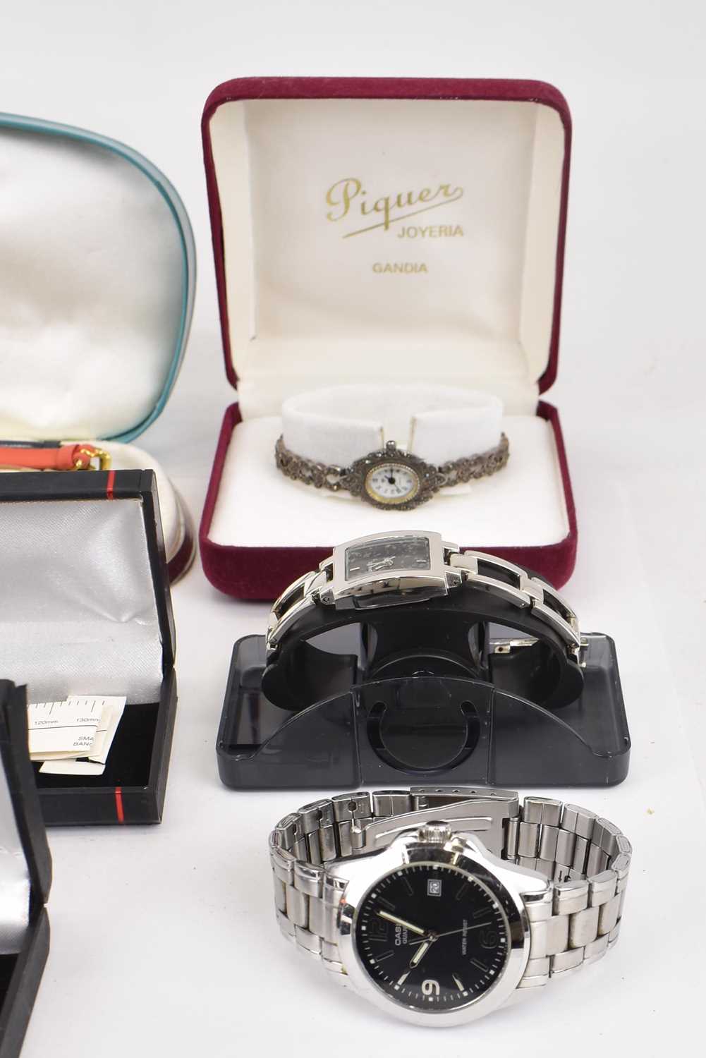 A six modern and vintage fashion watches to include 'his and hers' Accurist watches, a boxed Buler - Image 5 of 5