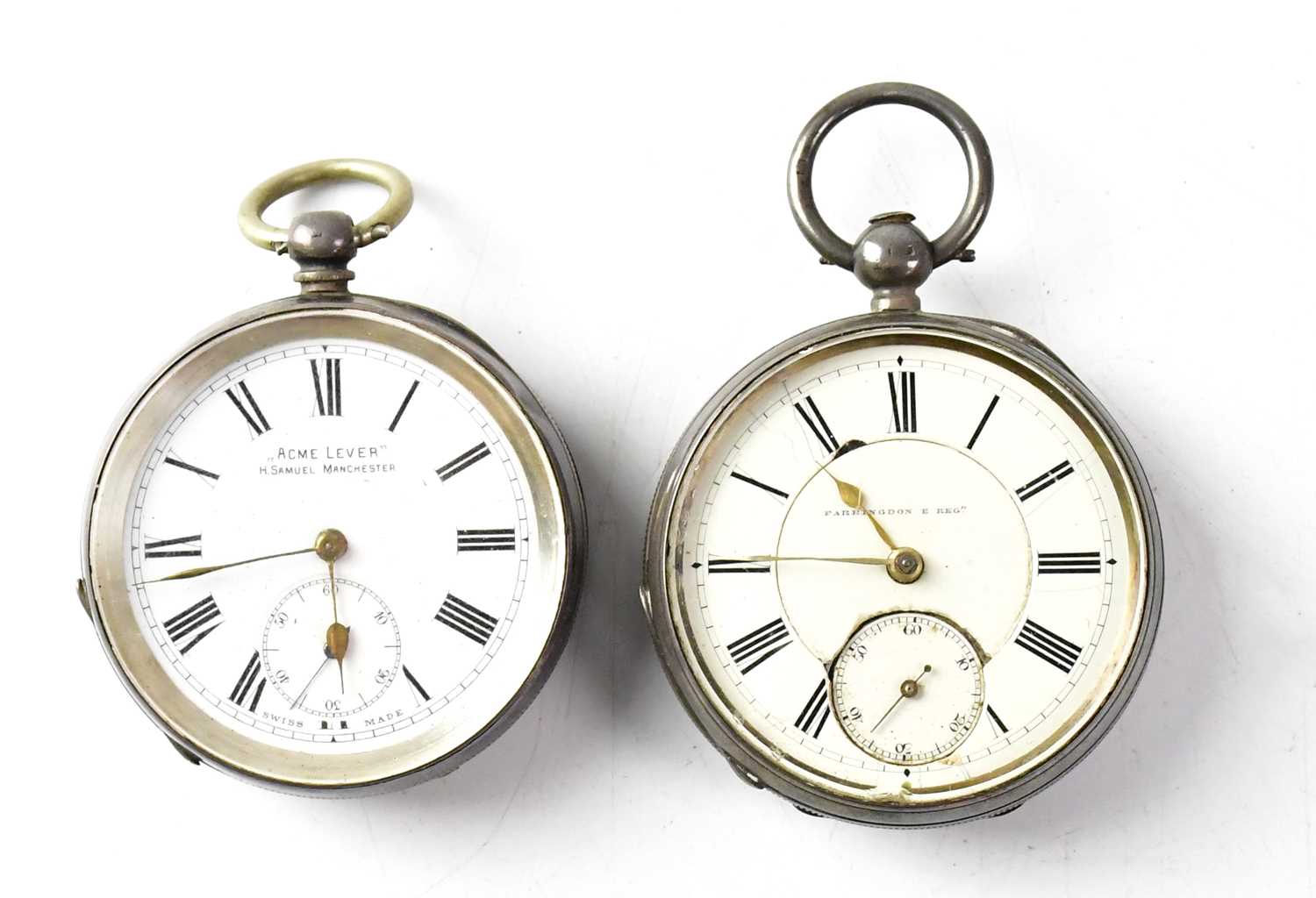 E FARRINGDON E Regd; a Victorian hallmarked silver key wind pocket watch, Birmingham 1884,