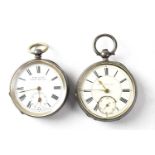 E FARRINGDON E Regd; a Victorian hallmarked silver key wind pocket watch, Birmingham 1884,