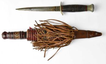 A WWII period fighting knife, possibly by William Rodgers, length of blade 15cm, overall length