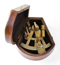 ROSS, LONDON; a small brass octant inscribed with the maker's details and dated 1917, in