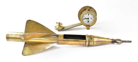 THOMAS WALKER & SON LTD; a Walker's Excelsior IV log with white enamelled dial and brass body, the