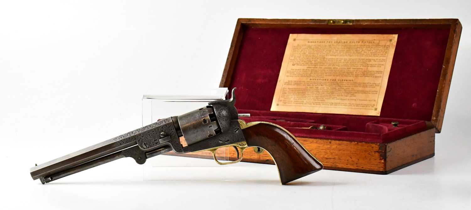 COLT; a London made 1851 Navy pattern .36" six shot single action percussion cap revolver with - Image 5 of 32