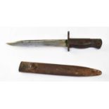 A WWII period Lee Enfield no. 5 MkII bayonet, with 8" single edge fullered blade with clipped tip