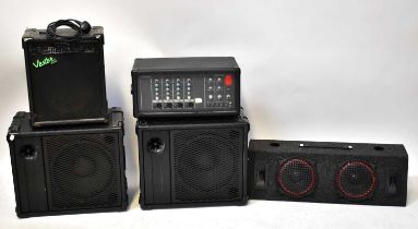 FENDER; an LX-1504 Powered Mixer, a Vester Maniac VM210C amplifier, an MB820 speaker and a pair of