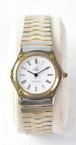 EBEL; a stainless steel wristwatch, the white dial set with Roman numerals, diameter 37mm, boxed,