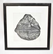 INDISTINCTLY SIGNED; wood engraving on pine with shakes (natural disturbances), 'SS Kidwelly' (