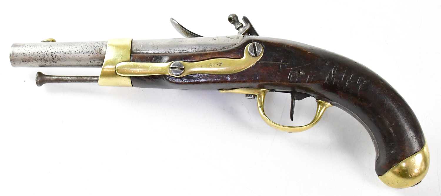An early 19th century French .65" flintlock pistolet modèle XIII, the 7.5" barrel stamped 1809 - Image 2 of 2