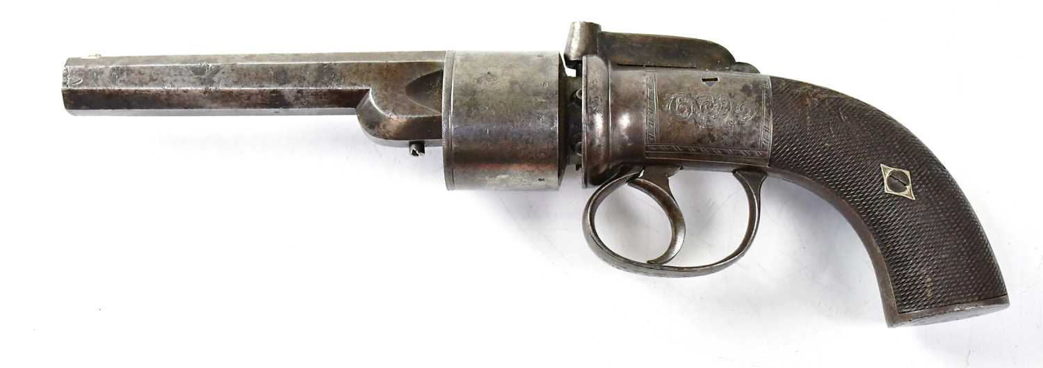 PERRINS & SON, WORCESTER; a 19th century 54 bore six shot caplock transitional revolver, 4.5" - Image 2 of 2