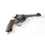 WEBLEY; a deactivated Mk VI 1918 Patent .455" six shot double action service revolver, with