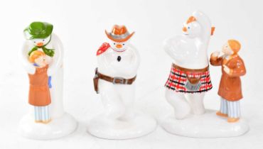 THE SNOWMAN; three Coalport Characters figures, comprising Highland Fling', 'Cowboy Jig' and 'The