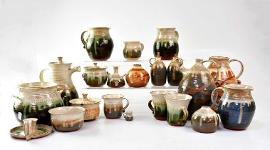 ACER LAS POTTERY; a quantity of studio pottery items, to include jugs, candleholders, lidded